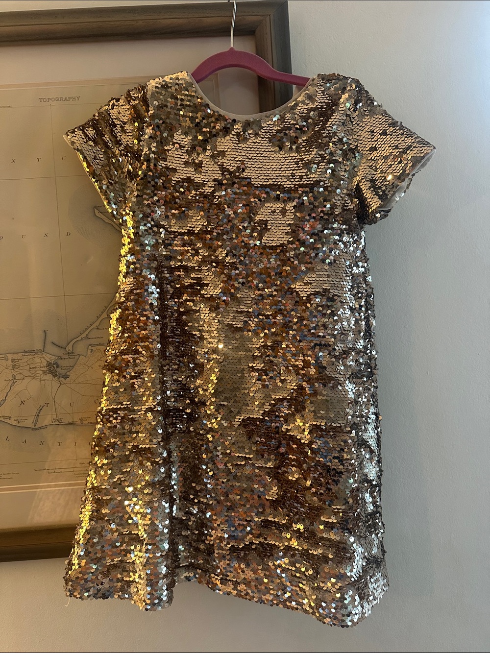 Zara Kids Gold Sequin Party Dress - Size 6, like new